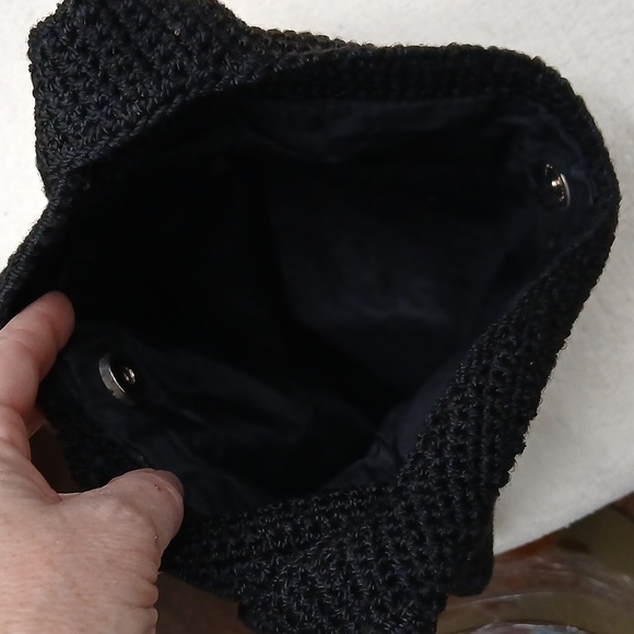 Pair (2) THE SAKS Crochet Black and Tan Women's Bags - Picture 5 of 7